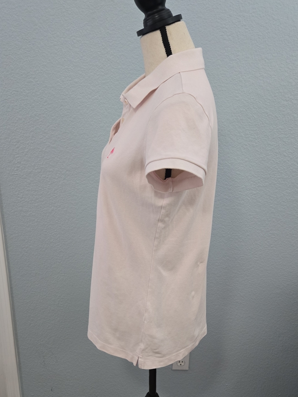 LILLY PULITZER Island Polo Light Pink Short Sleeve Polo Embroidered Palm LARGE - Picture 4 of 10